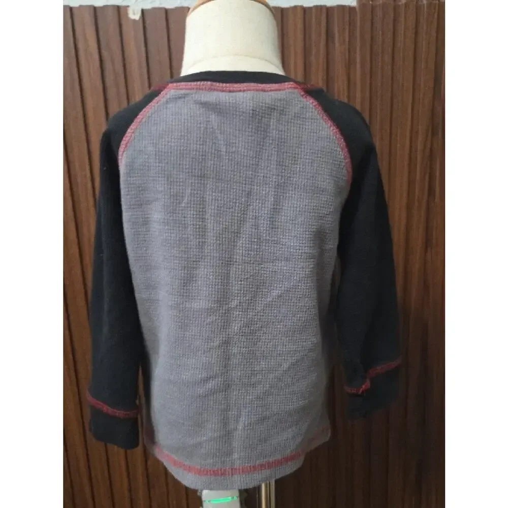 U.S. Polo Assn. Boys Gray & Black Long Sleeve Thermal Top with Red Logo